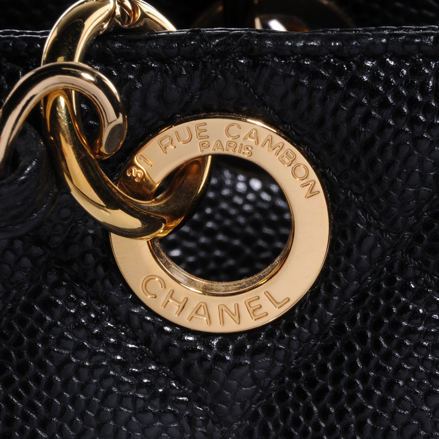 Caviar Petit Shopping Tote PST Black