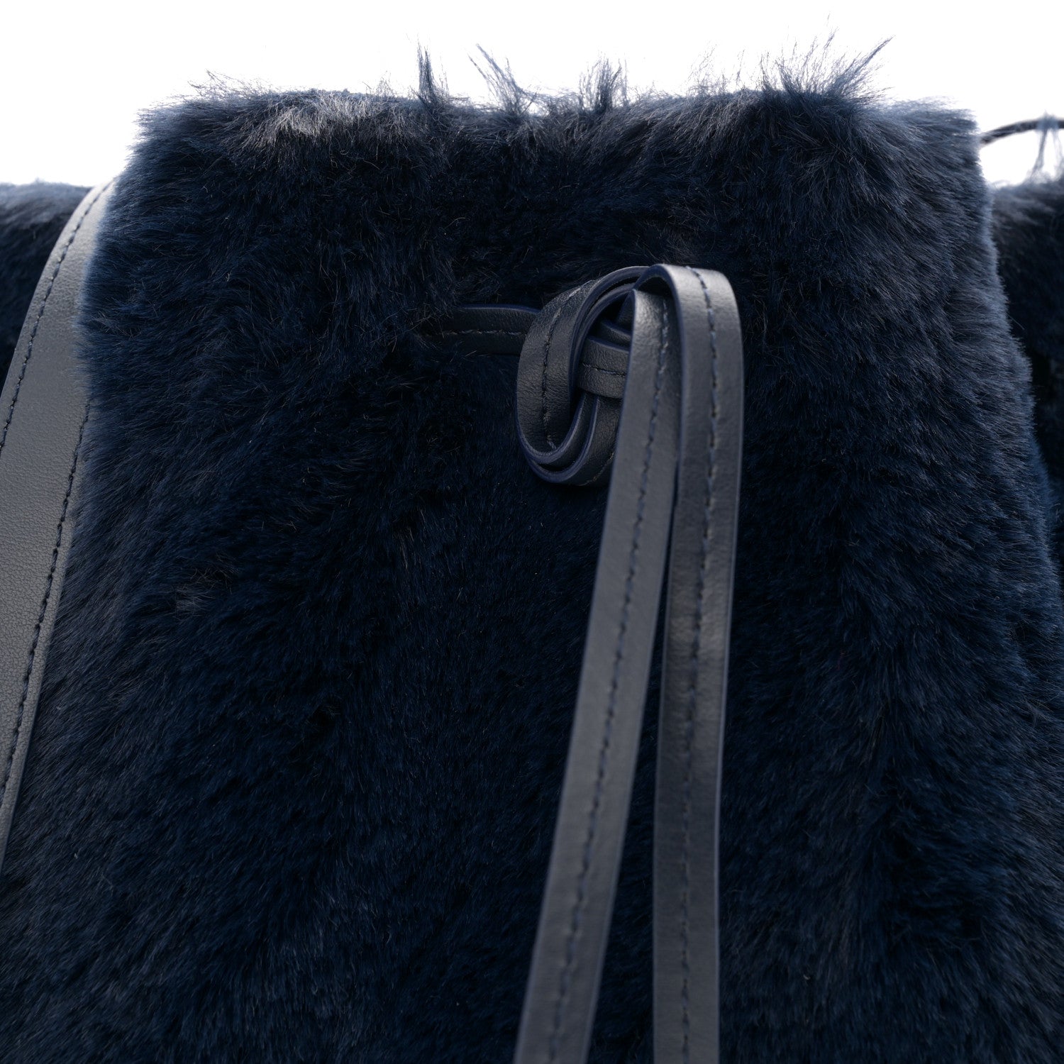 Mansur Gavriel Faux Fur Mini Bucket Bag Blueberry 8 of 10