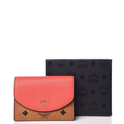 MCM Visetos Grained Calfskin Tri-Fold Wallet Marigold Orange 8 of 8