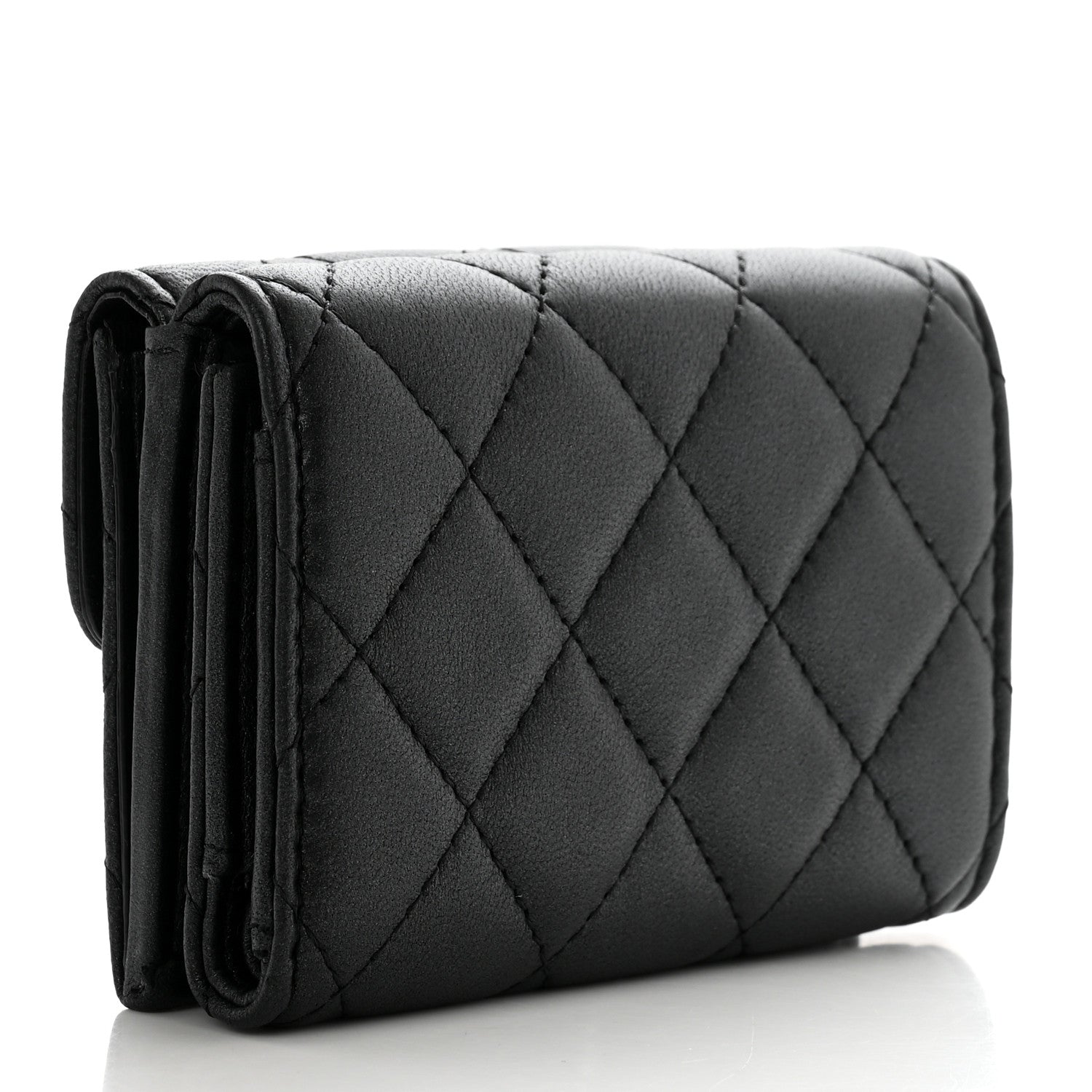 Chanel Lambskin Quilted Double Flap Wallet So Black 2 of 8