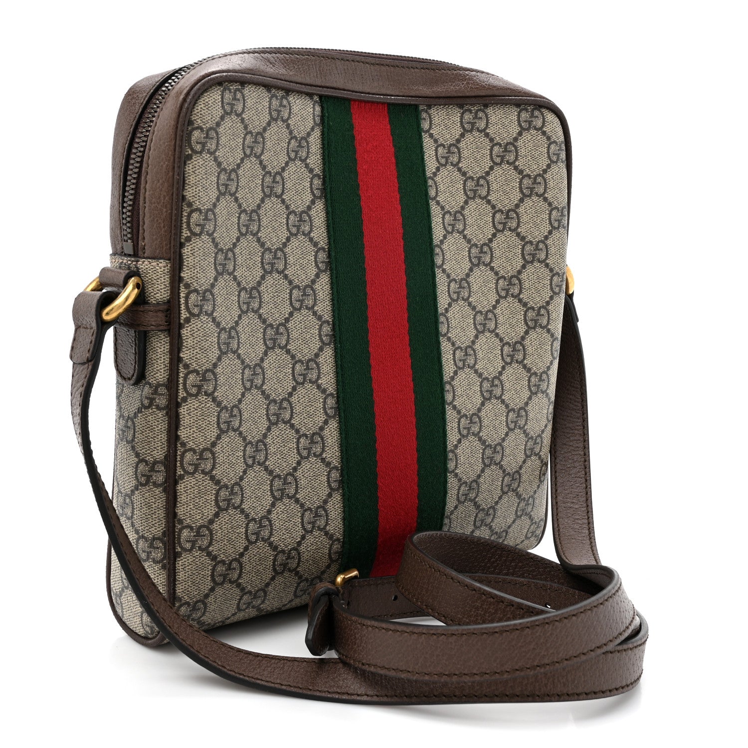Gucci GG Supreme Monogram Web Small Ophidia Messenger Bag Brown 3 of 11