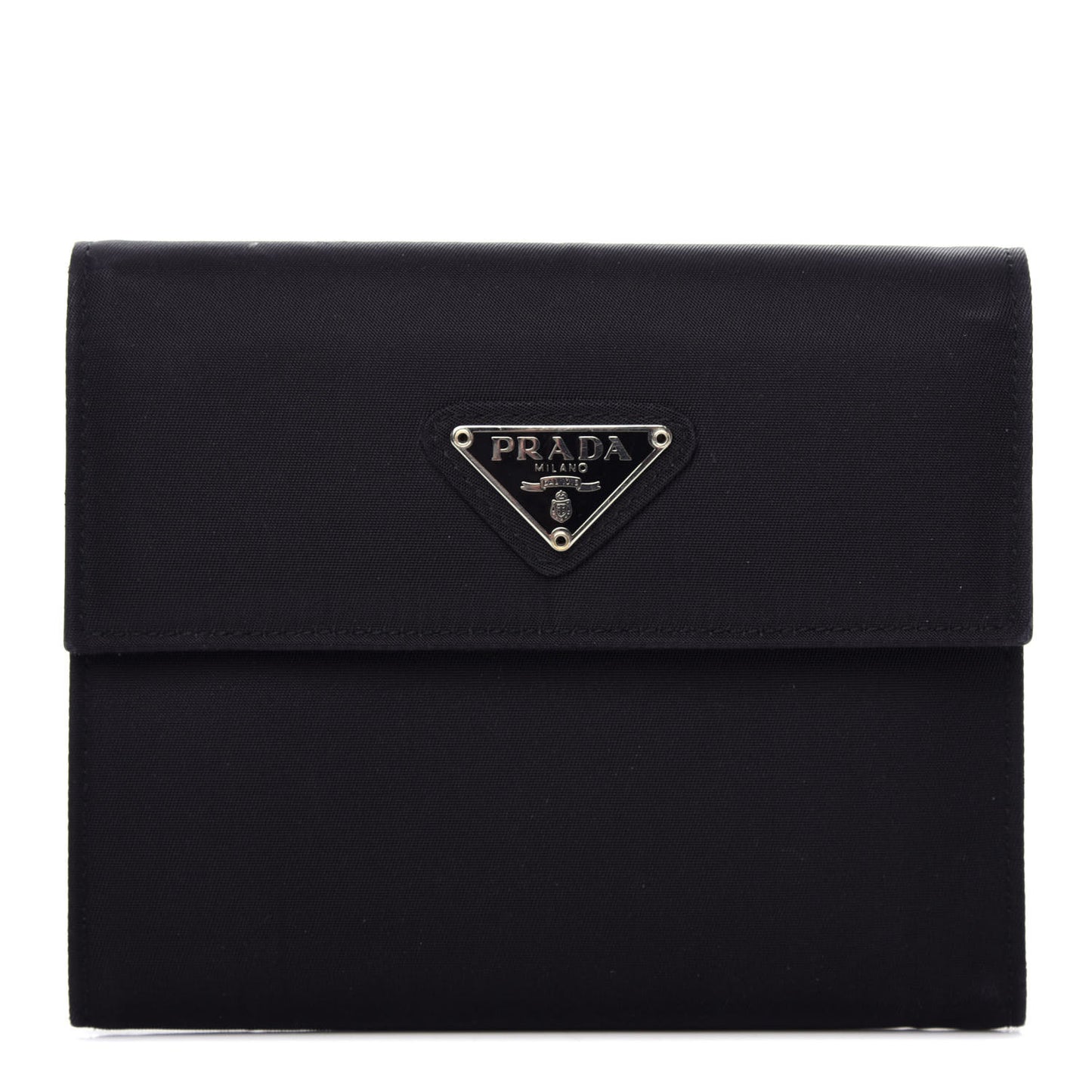 Nylon Tri-Fold Compact Wallet Black