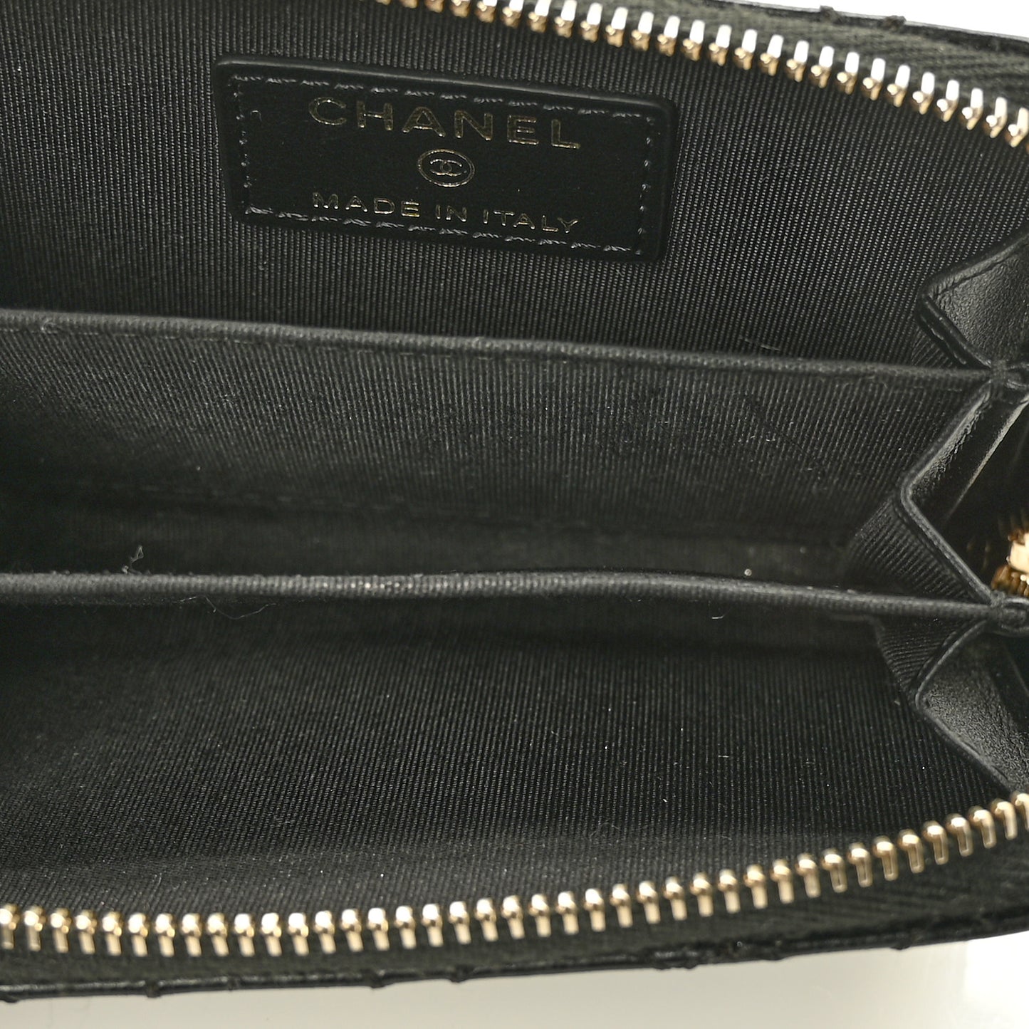 Lambskin Camellia Embossed Zip Coin Purse Black