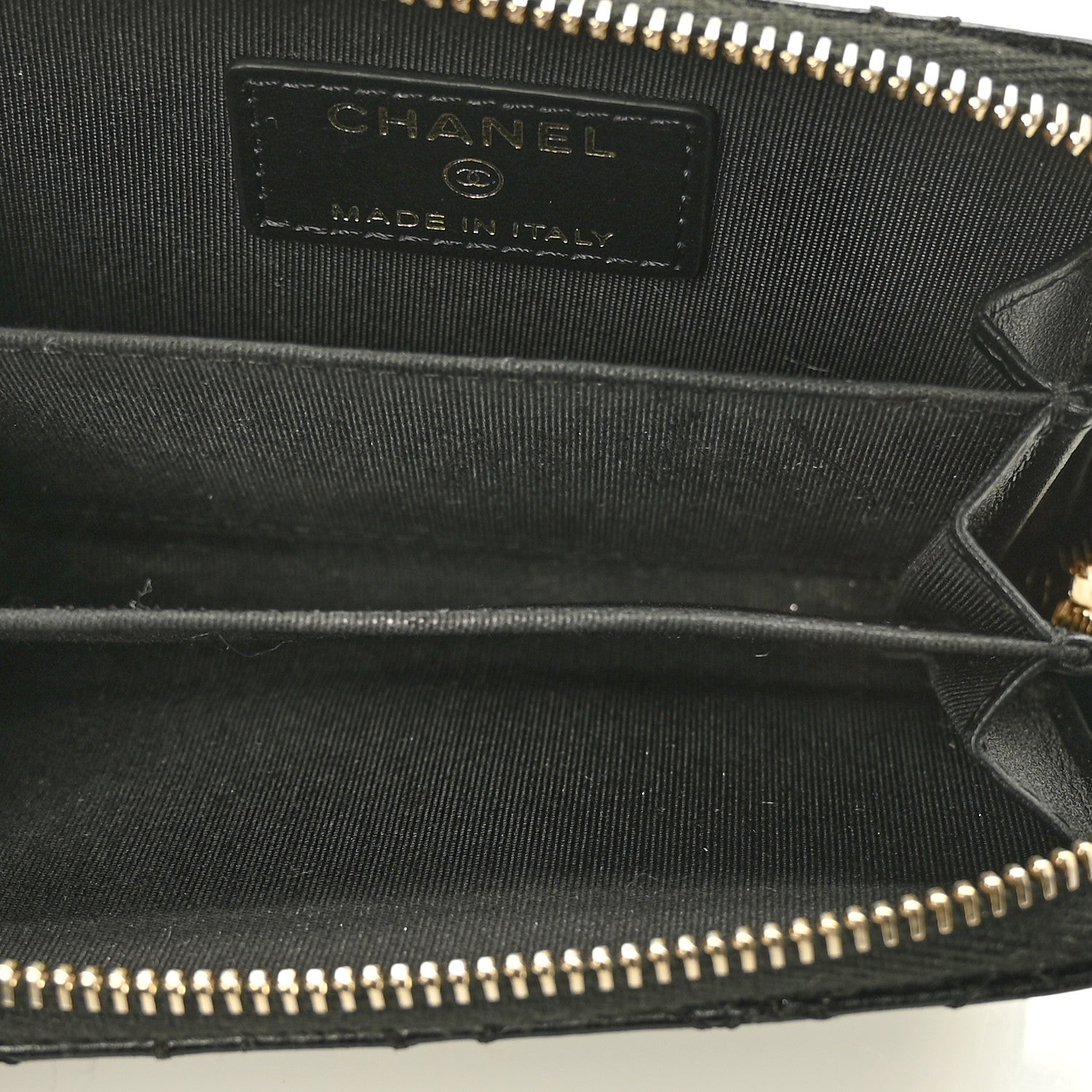 Chanel Lambskin Camellia Embossed Zip Coin Purse Black 5 of 7