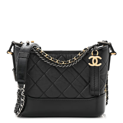 Chanel Aged Calfskin Quilted Small Gabrielle Hobo Black 1 of 11