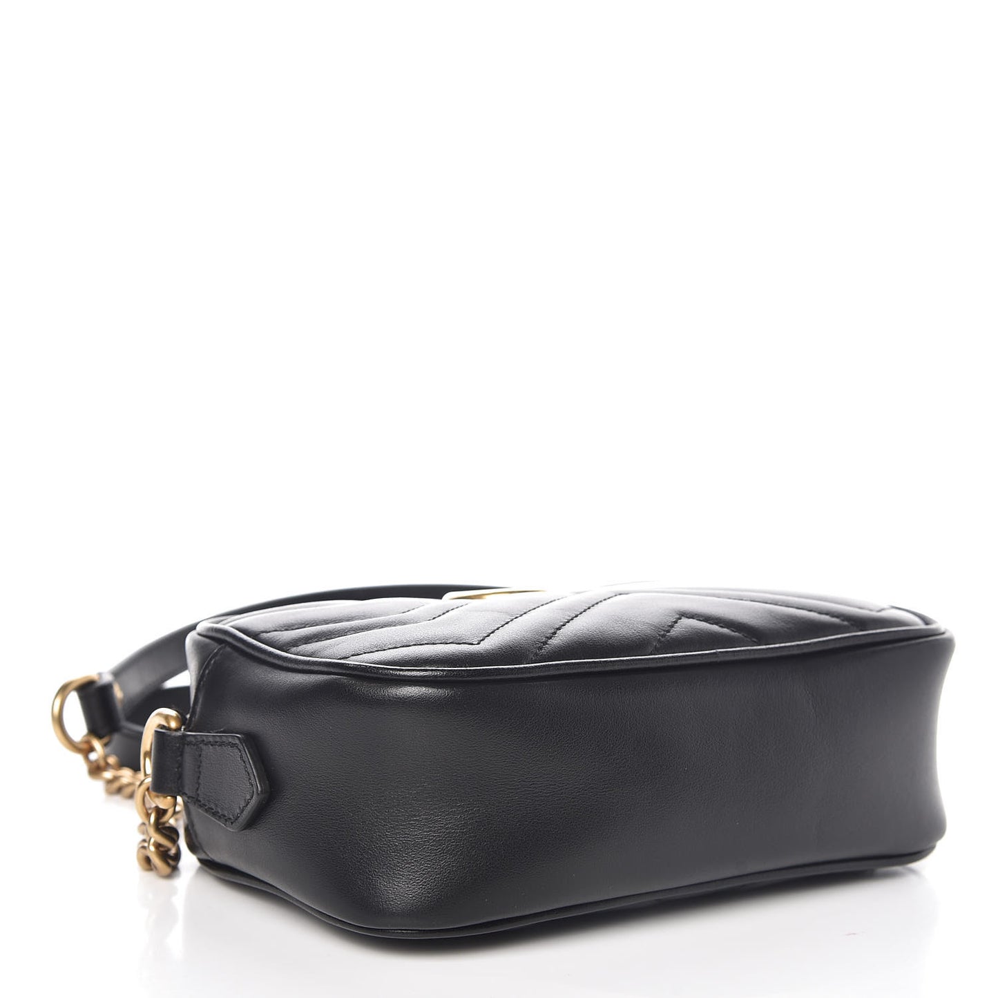 Calfskin Matelasse Mini GG Marmont Chain Shoulder Bag Black