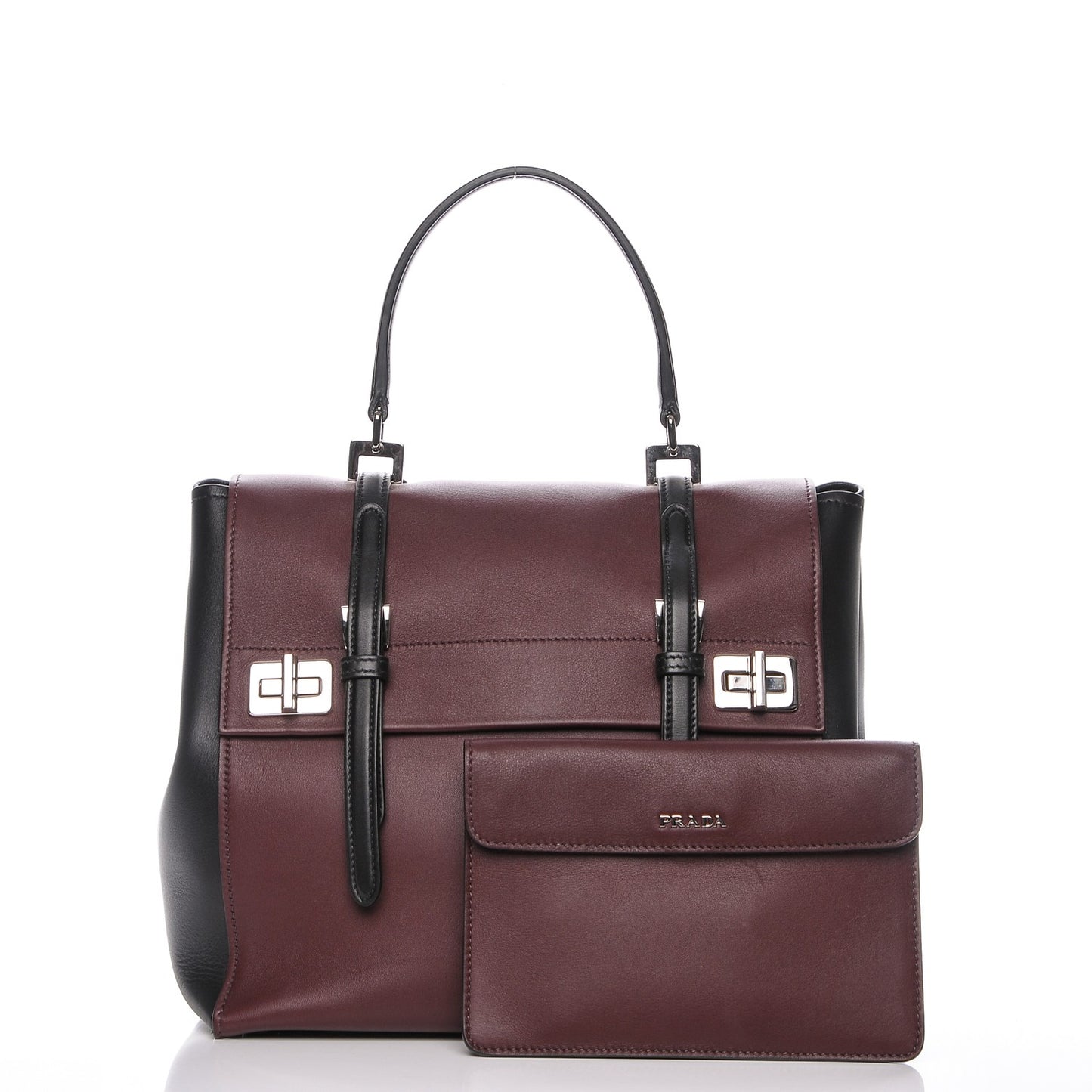 City Calf Convertible Top Handle Tote Granato Black