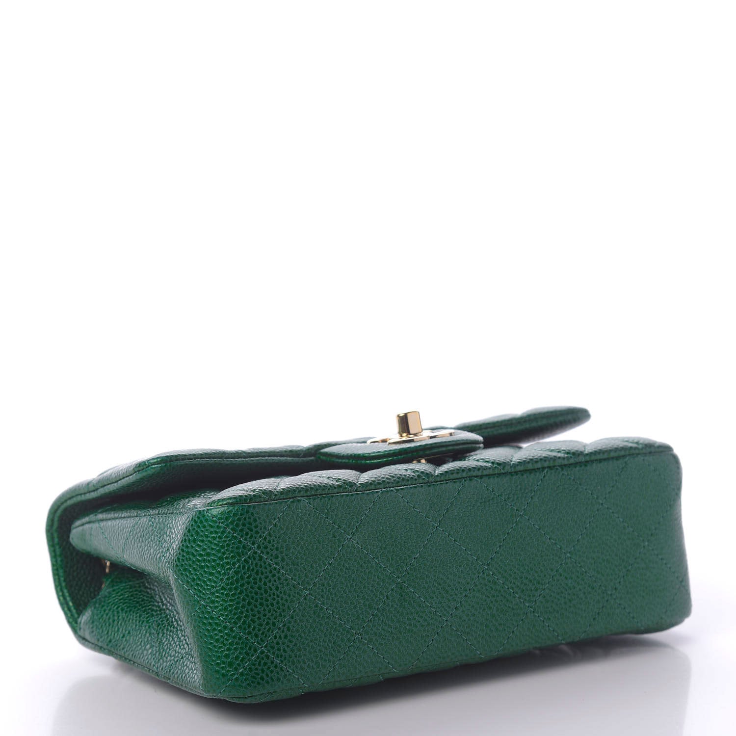 Chanel Metallic Caviar Quilted Mini Rectangular Flap Green 4 of 10