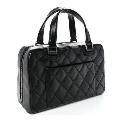 Chanel Calfskin Quilted Top Handle Bag Black 3 of 10