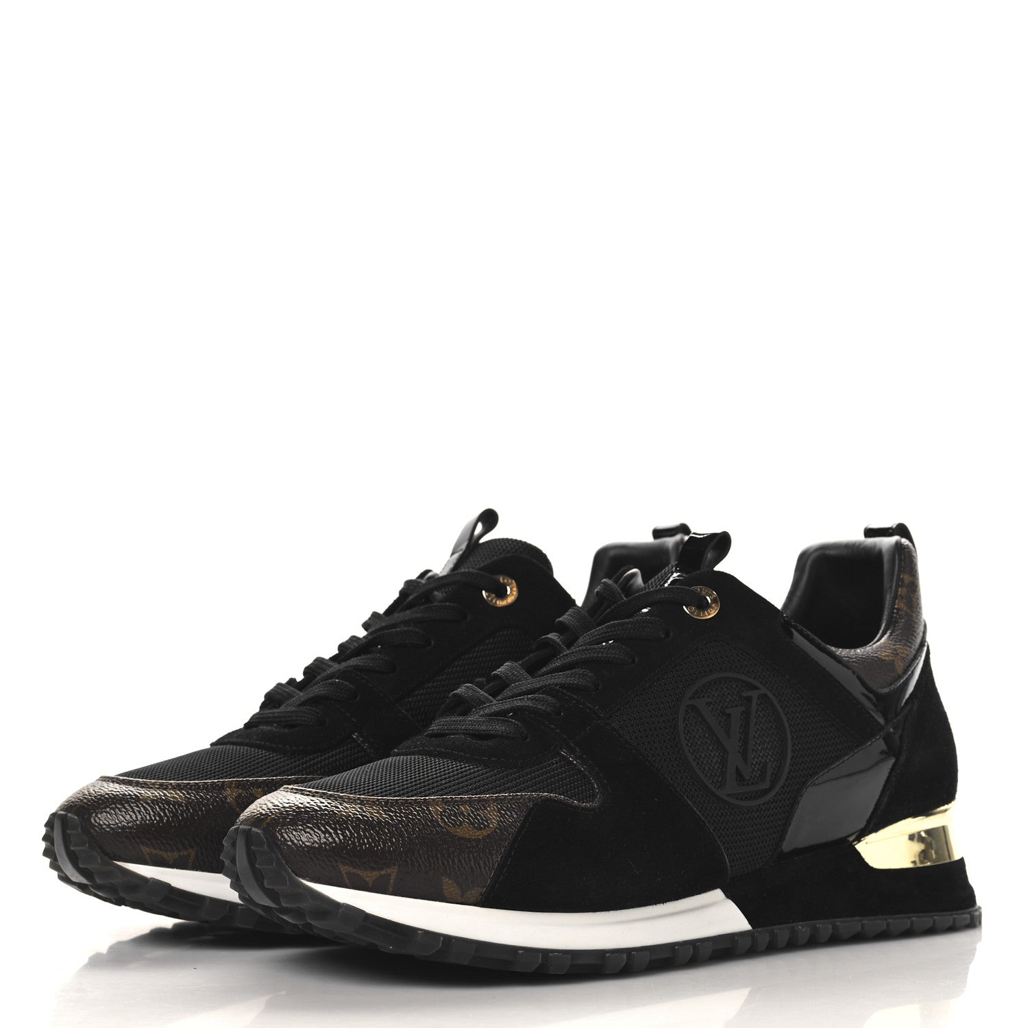 Louis Vuitton Suede Monogram Run Away Sneakers 40.5 Black 4 of 8