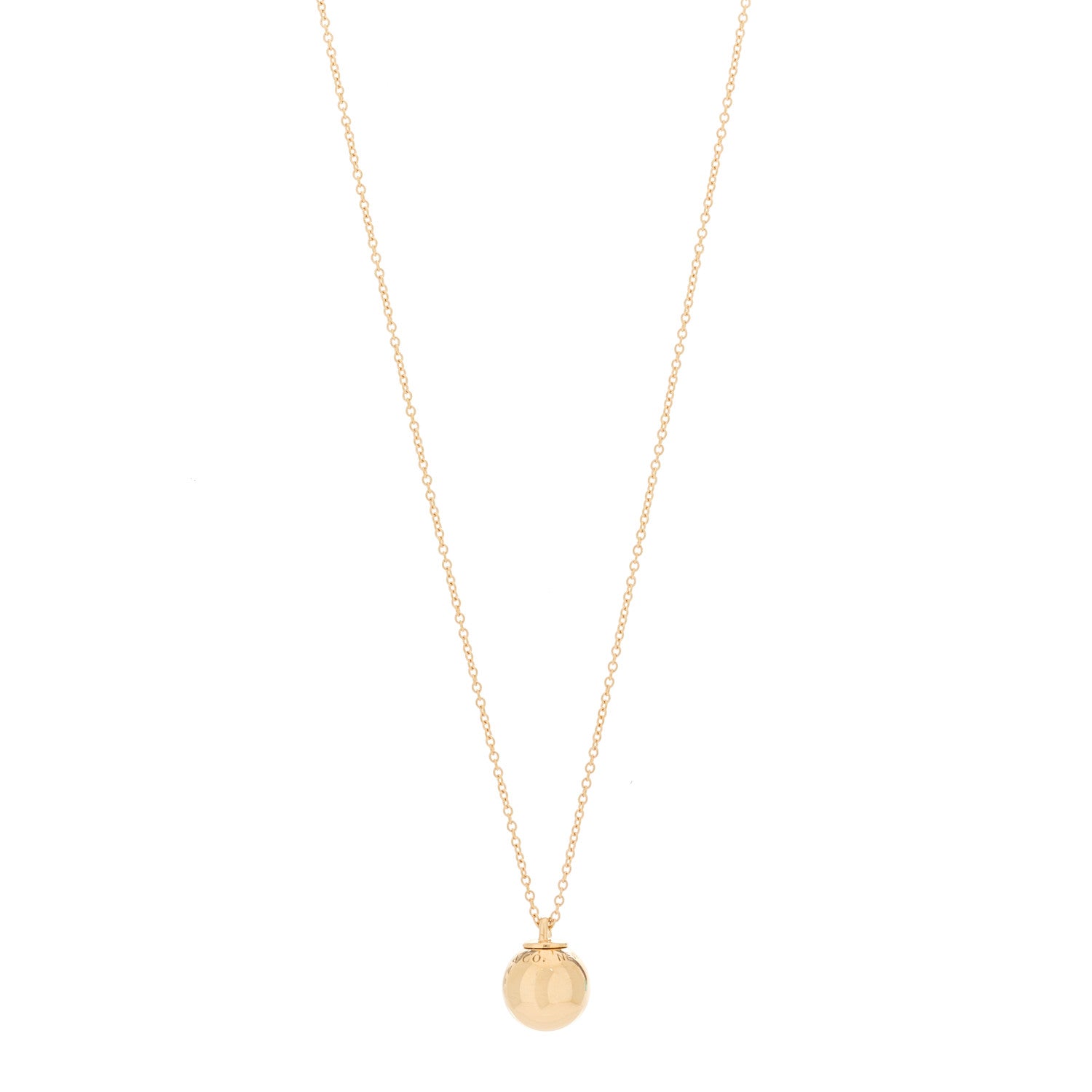 Tiffany 18K Rose Gold 12.75mm HardWear Ball Pendant Necklace 1 of 8