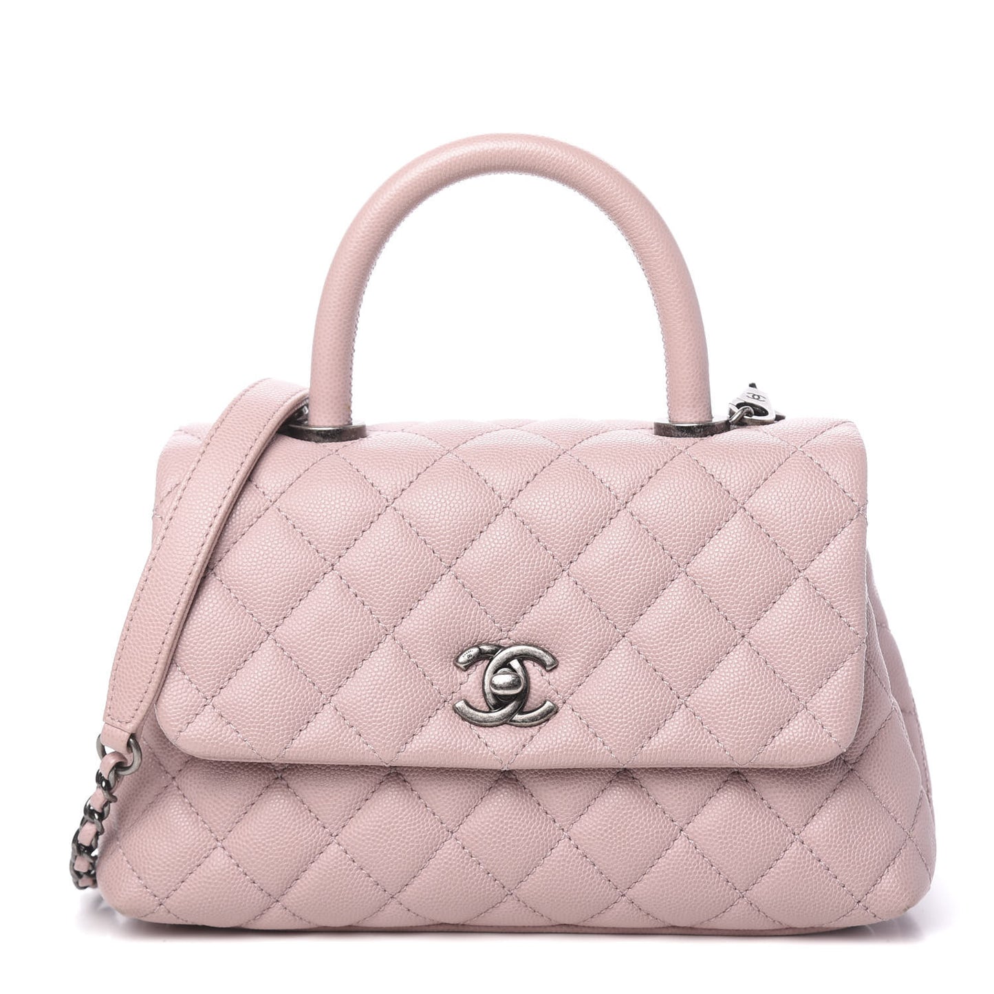 Caviar Quilted Mini Coco Handle Flap Pink