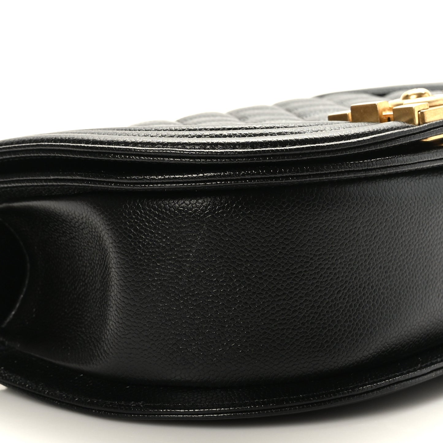 Caviar Quilted Small Boy Messenger Bag Black