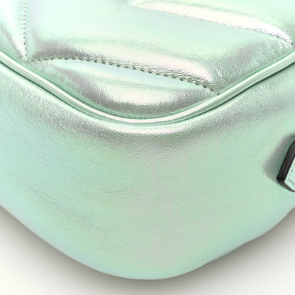 Gucci Iridescent Nappa Chevron Matelasse Small GG Marmont Chain Shoulder Bag Iridescent Salvy Green 9 of 9