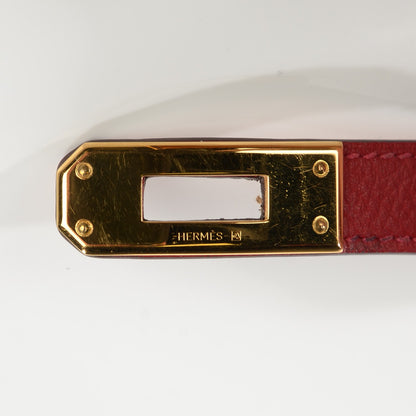 Hermes Epsom Kelly Double Tour Bracelet S Rouge Casaque 4 of 7