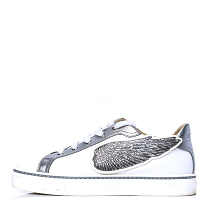 Hermes Calfskin Epsom Womens Velvet Sneakers 36 White Silver 1 of 5