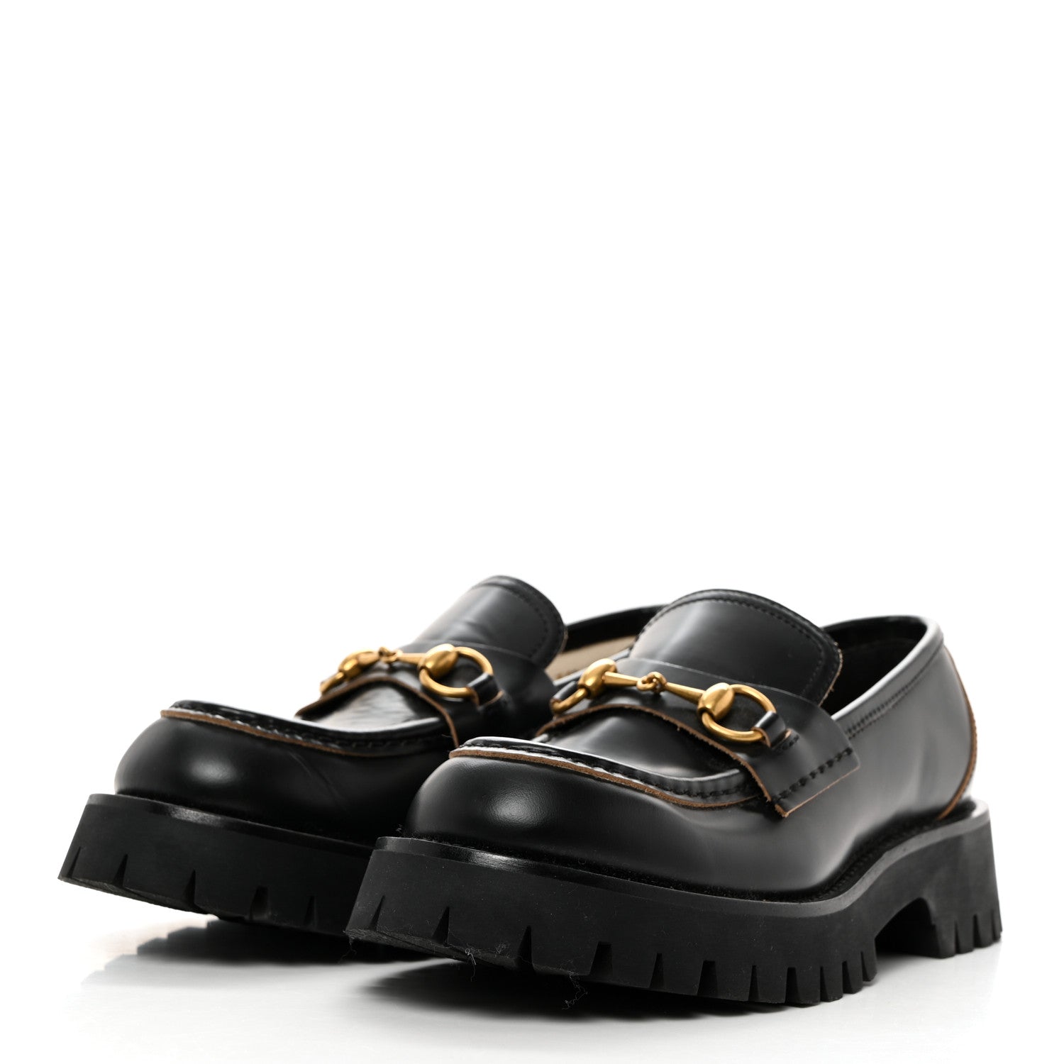 Gucci Cordovan Lux Womens Harald Horsebit 25mm Platform Loafers 38.5 Black 3 of 9