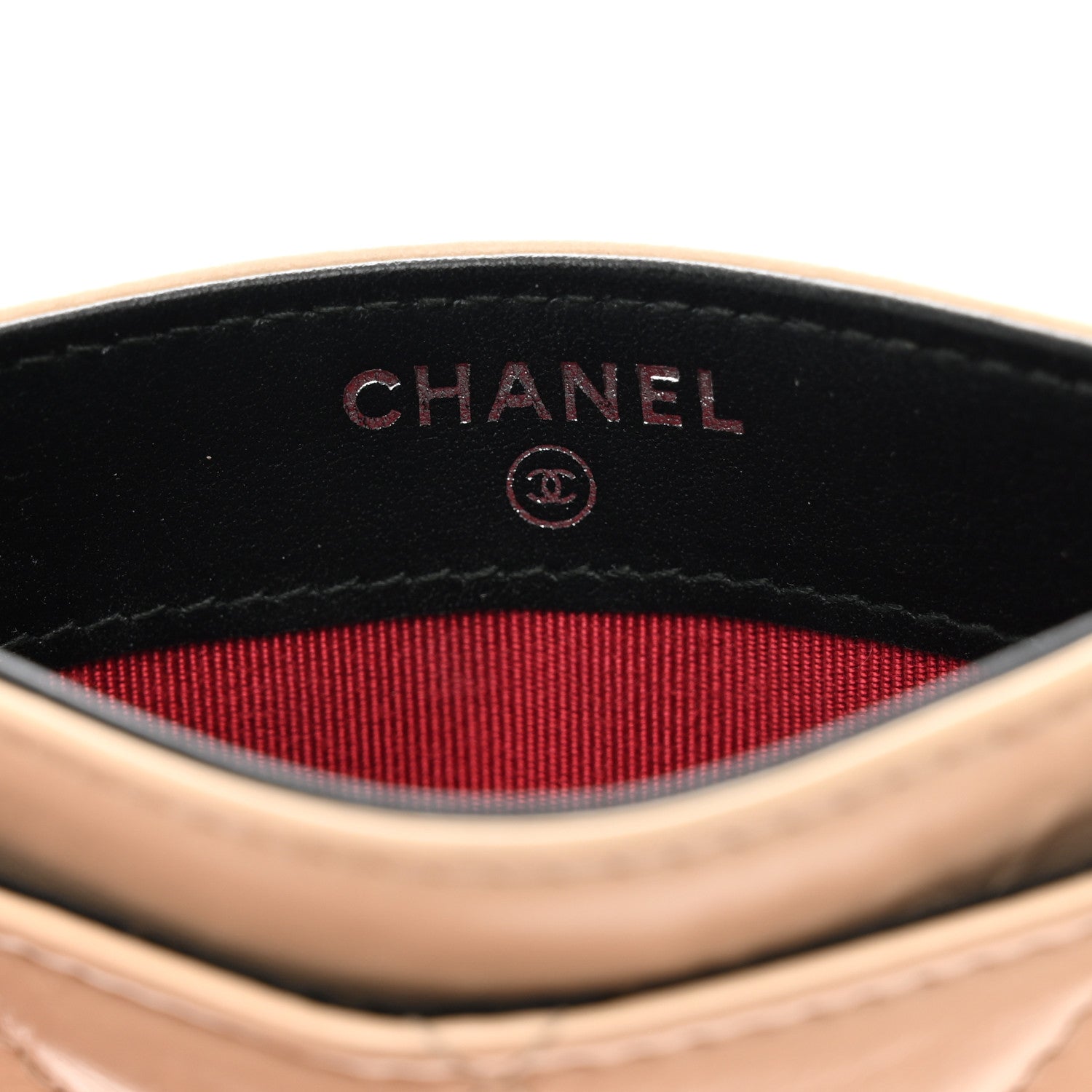 Chanel Aged Calfskin Quilted Gabrielle Card Holder Wallet Beige Black 6 of 11