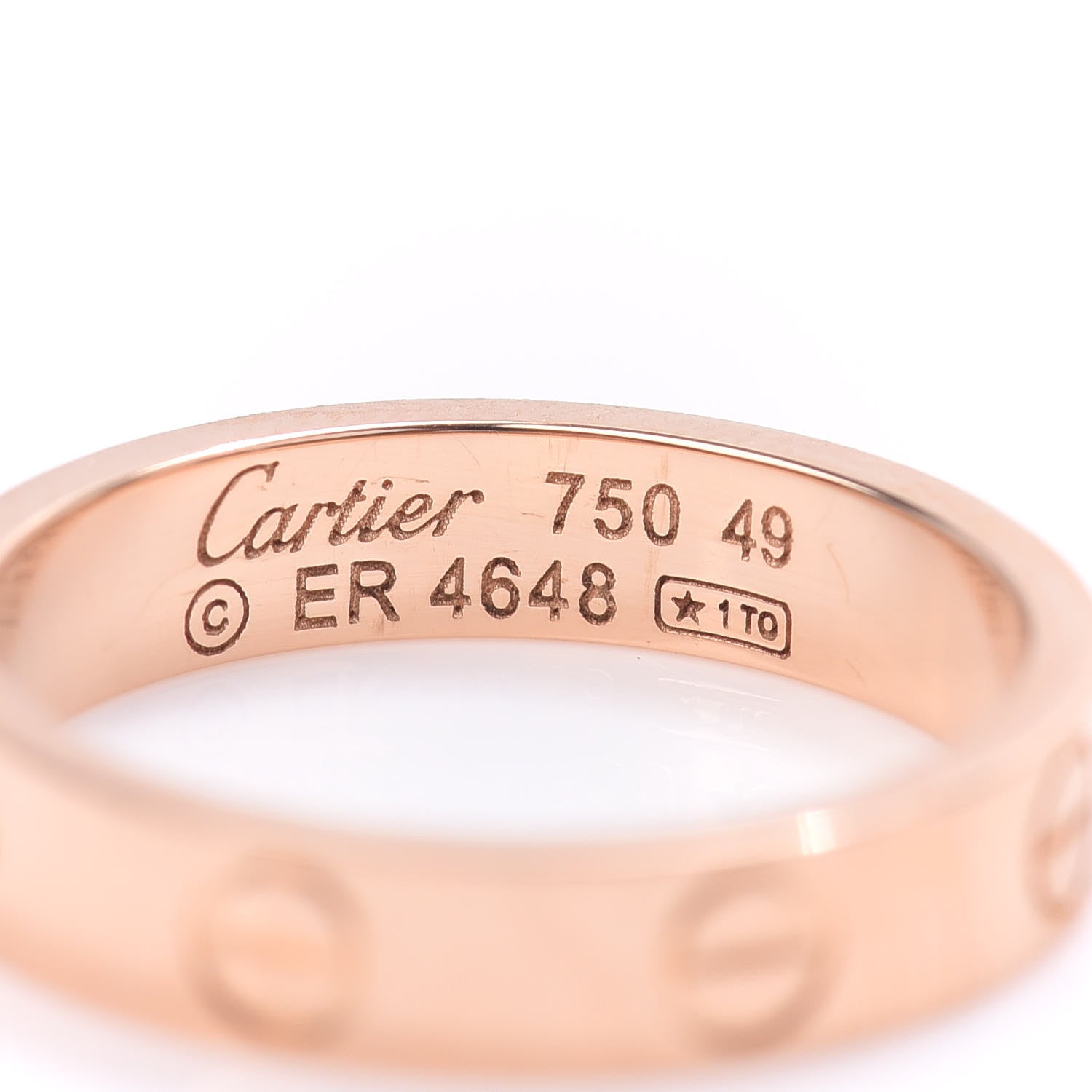 Cartier 18K Pink Gold 3.5mm LOVE Wedding Band Ring 49 4.75 4 of 4