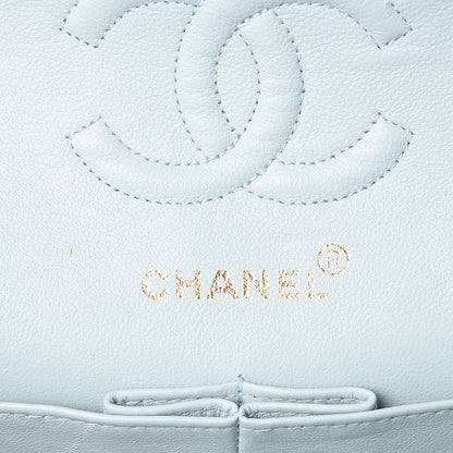 Chanel Lambskin Quilted Small Double Flap Light Blue 8 of 22