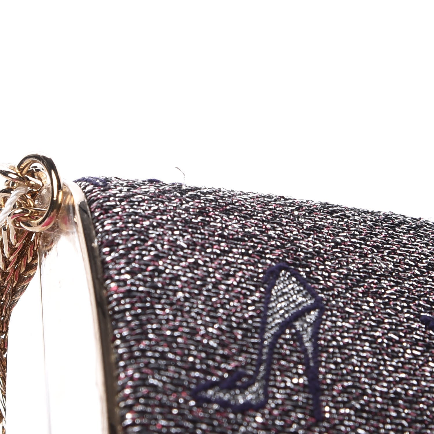 Jimmy Choo Glitter Shoe Printed Clutch Gold 8 of 8