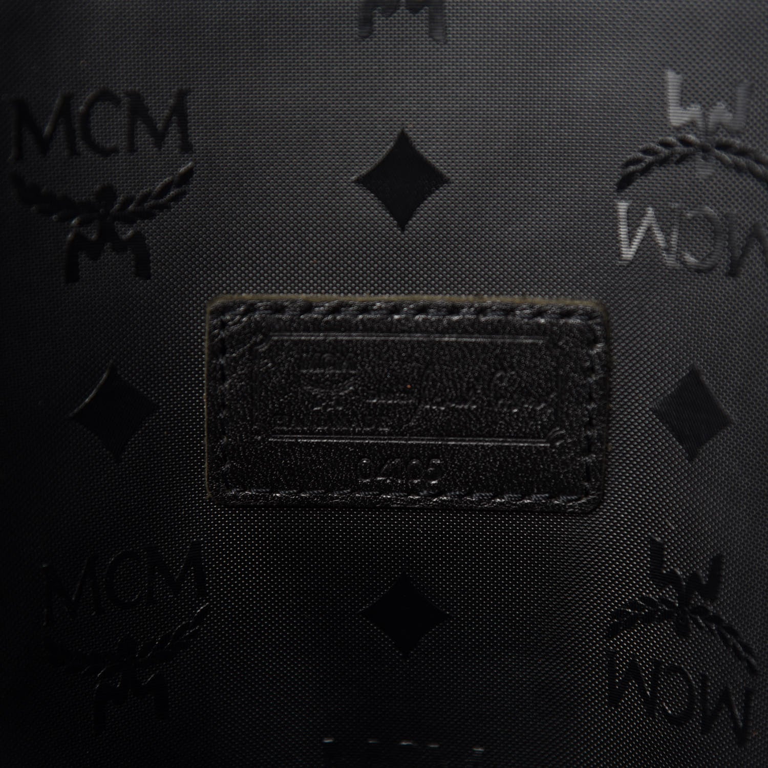 MCM Monogram Coated Canvas Tote Bag Black 8 of 9