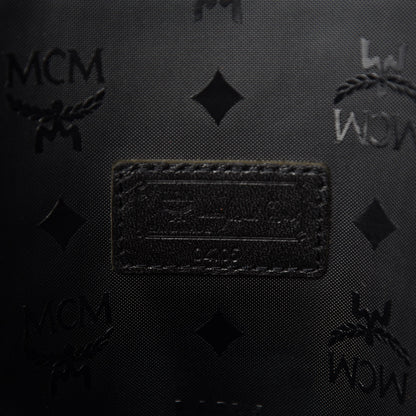 MCM Monogram Coated Canvas Tote Bag Black 8 of 9