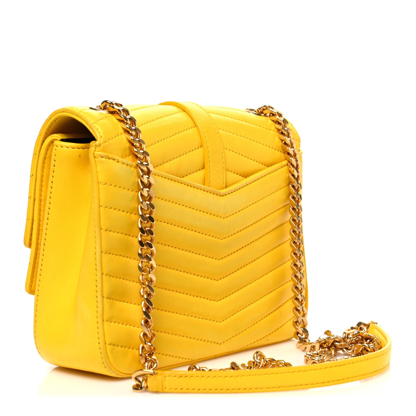 Lambskin Matelasse Chevron Monogram Small Sulpice Bag Mimosa