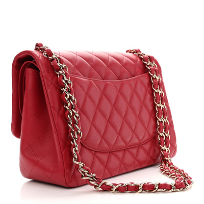 Chanel Lambskin Quilted Jumbo Double Flap Red 3 of 12