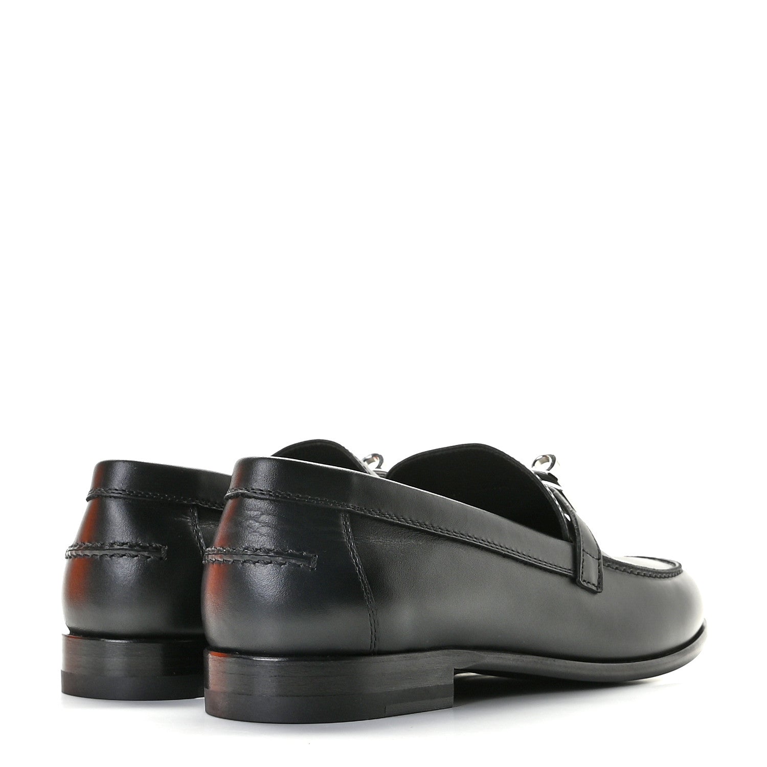 Hermes Calfskin Womens Destin Loafer 37.5 Black 4 of 11