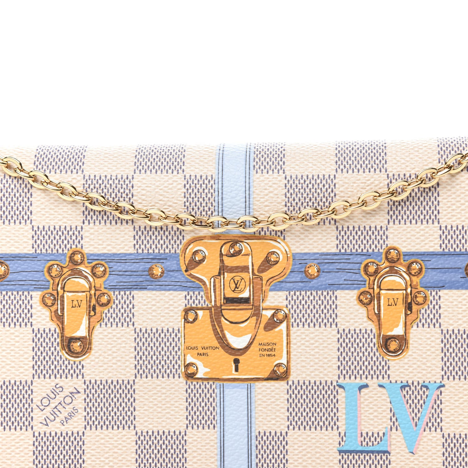 Louis Vuitton Damier Azur Summer Trunks Pochette Weekend 11 of 12