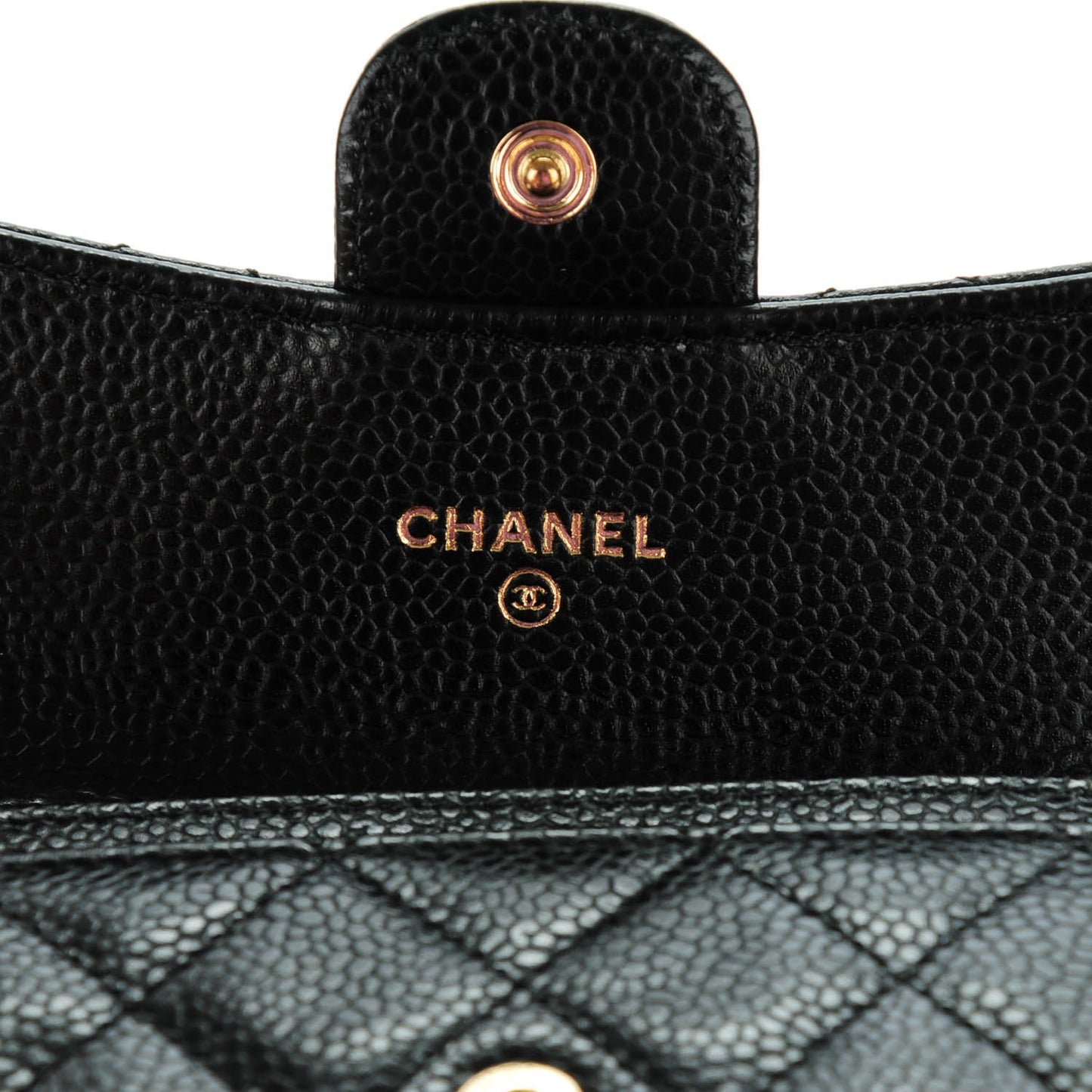 Caviar Quilted Card Holder Black