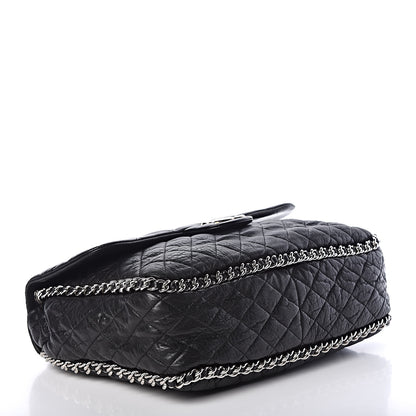 Chanel Washed Lambskin Quilted Maxi Chain Around Flap Black 4 of 9