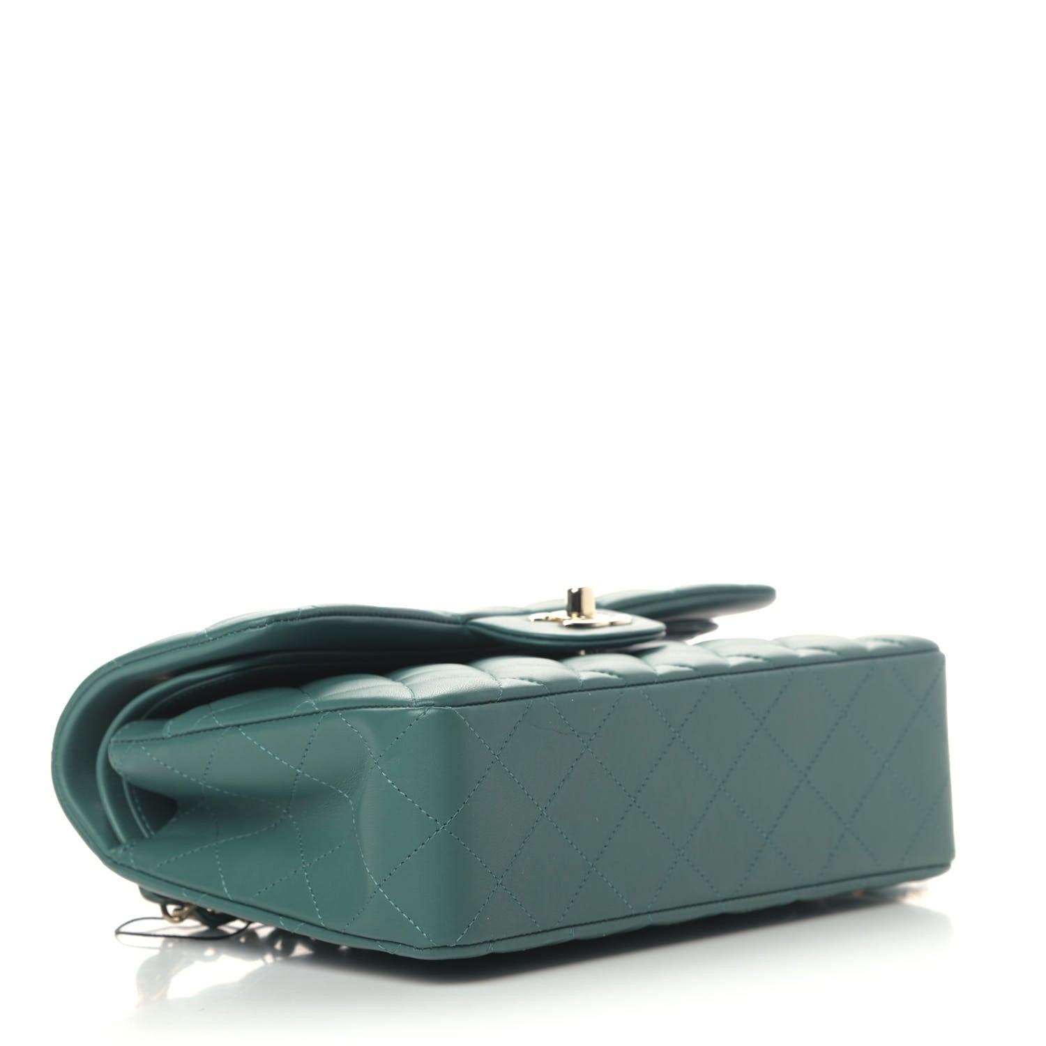 Chanel Lambskin Quilted Small Double Flap Green 3 of 6