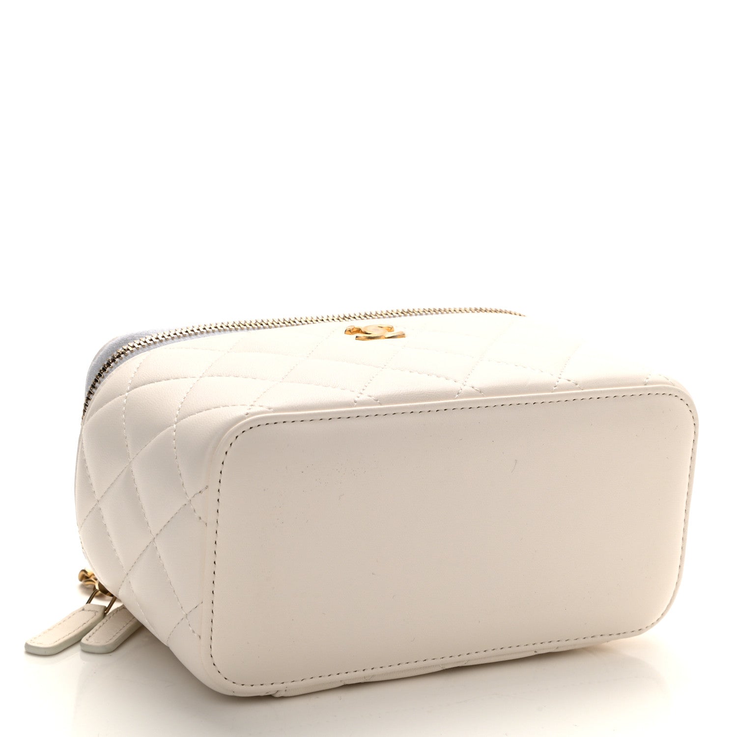 Chanel Lambskin Quilted Pearl Crush Small Vanity Case With Chain White 4 of 10