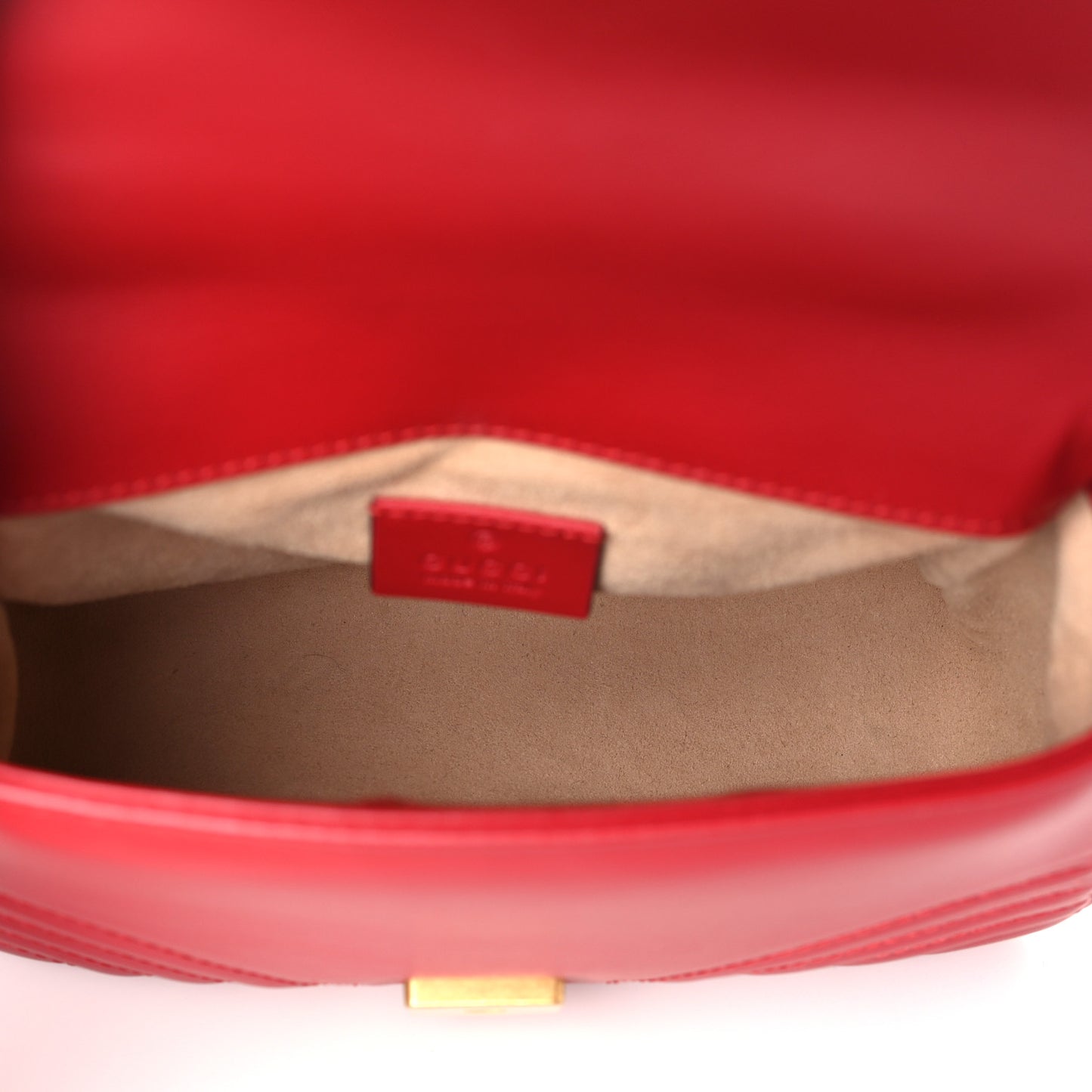 Calfskin Matelasse Mini GG Marmont Top Handle Shoulder Bag Hibiscus Red