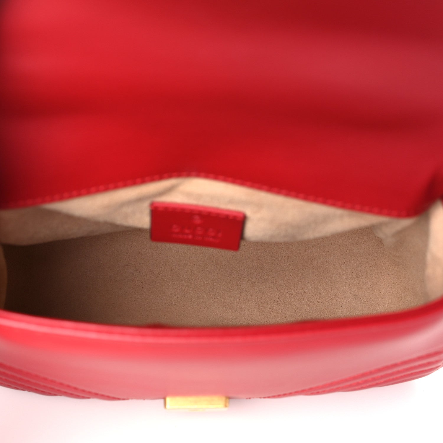 Gucci Calfskin Matelasse Mini GG Marmont Top Handle Shoulder Bag Hibiscus Red 5 of 11