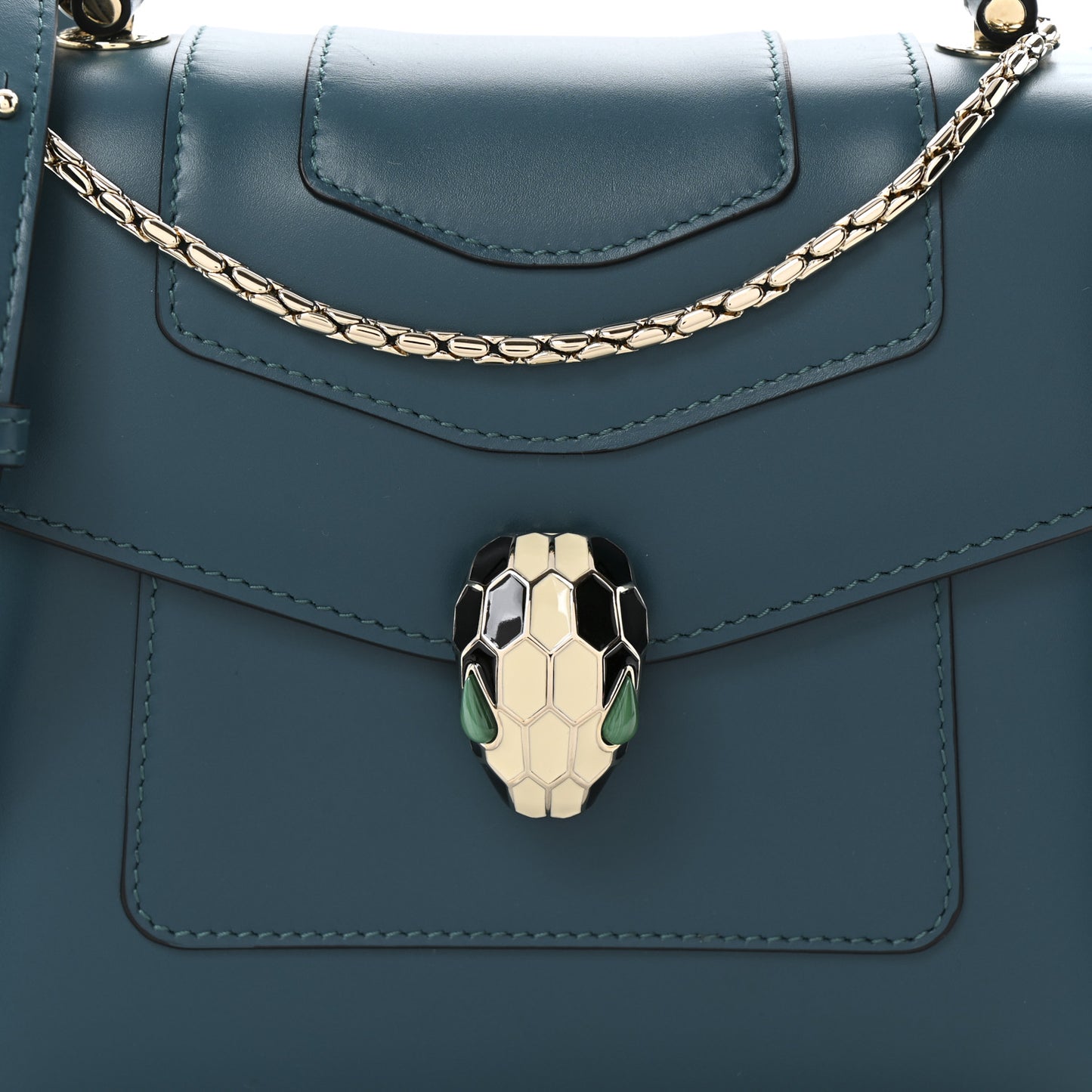 Calfskin Serpenti Forever Top Handle Emerald Green