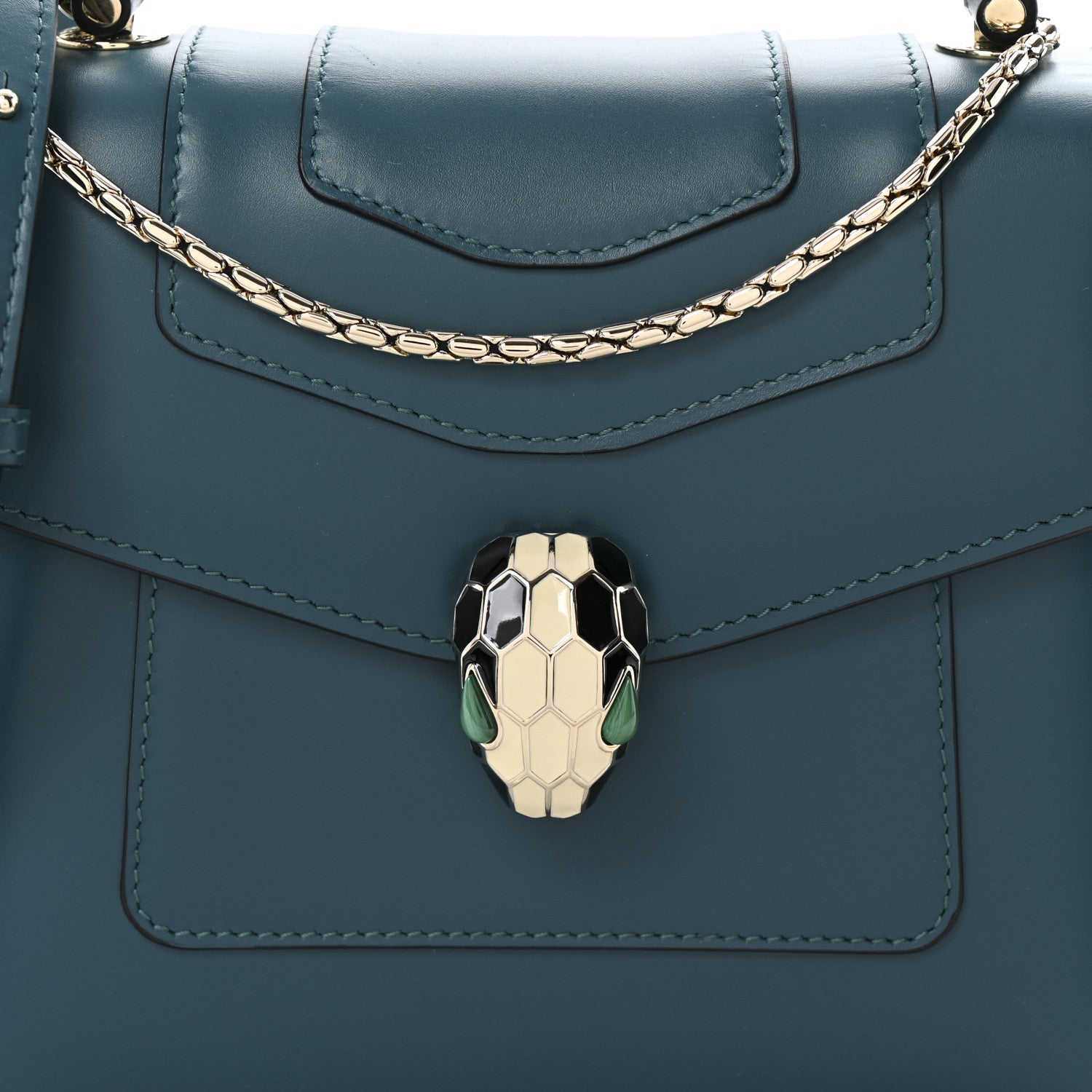 Bulgari Calfskin Serpenti Forever Top Handle Emerald Green 8 of 11