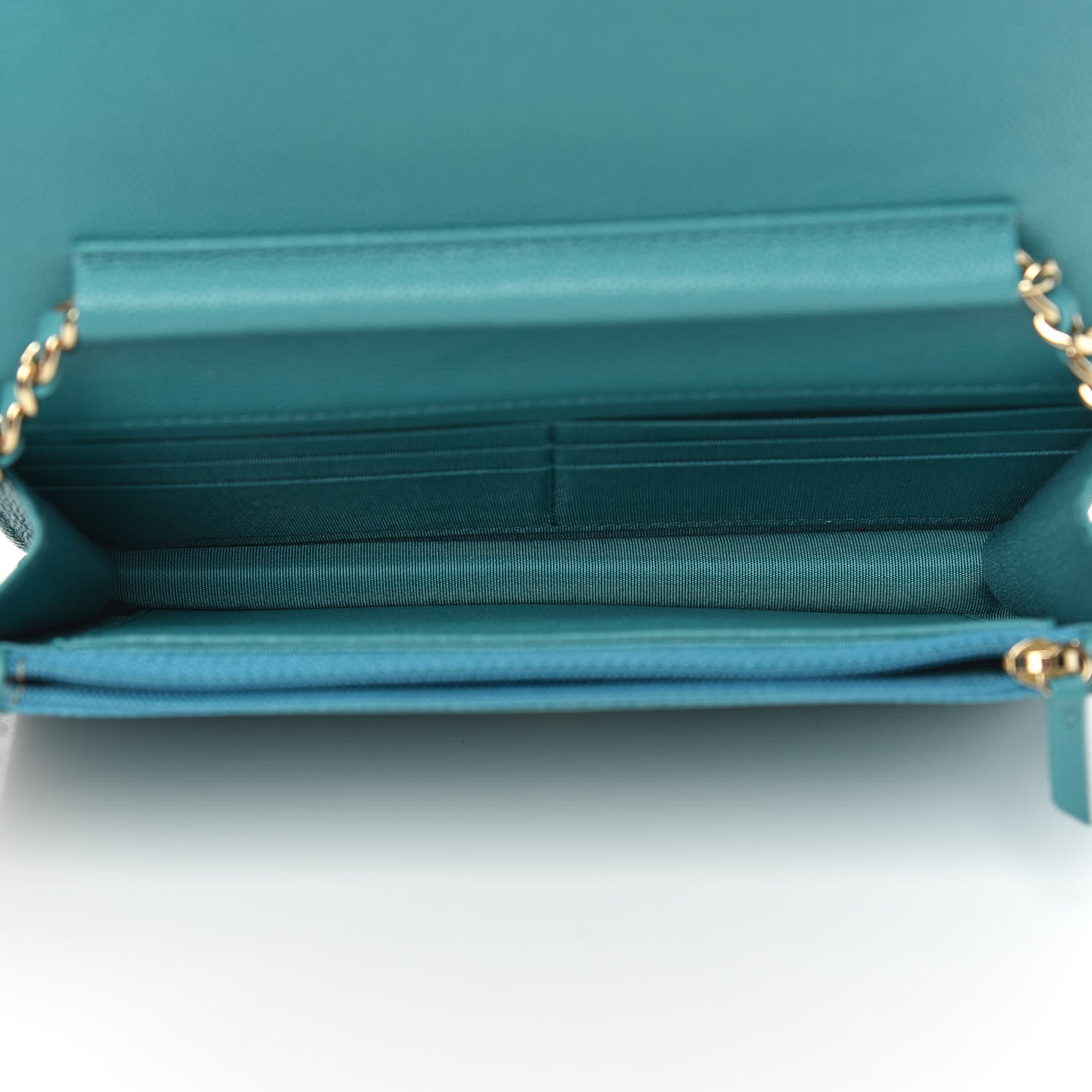 Chanel Caviar Quilted Vintage Mademoiselle Wallet On Chain WOC Turquoise 5 of 12