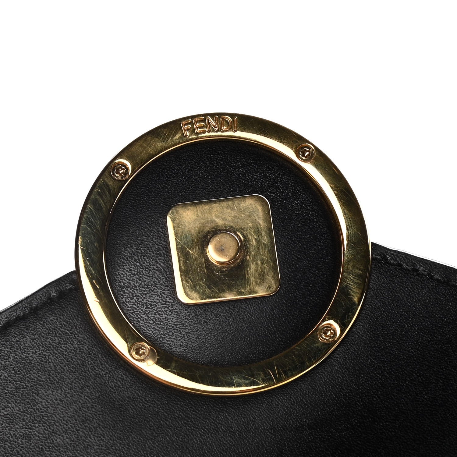 Fendi Vitello Liberty Lucido F is Fendi Medium Envelope Wallet on Chain Black 7 of 16