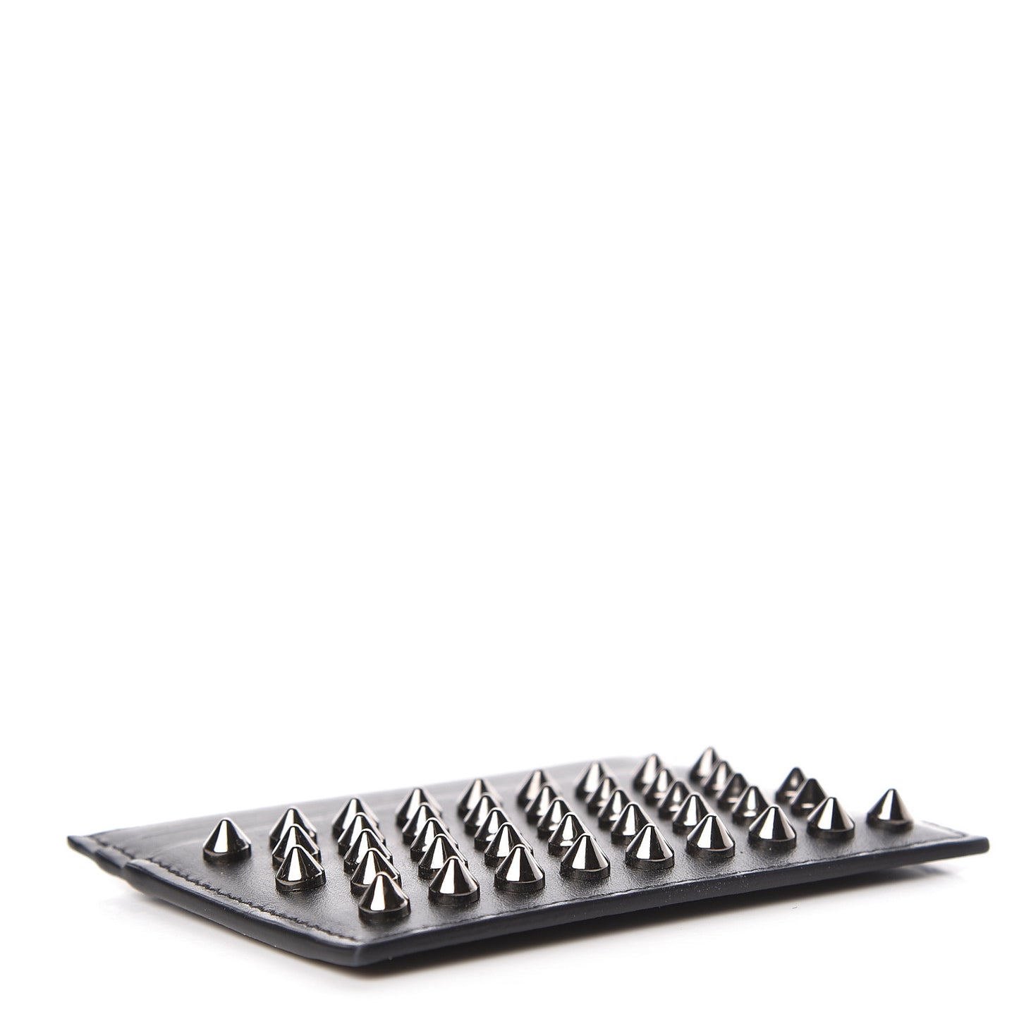 Calfskin Paris Spikes Kios Card Holder Black