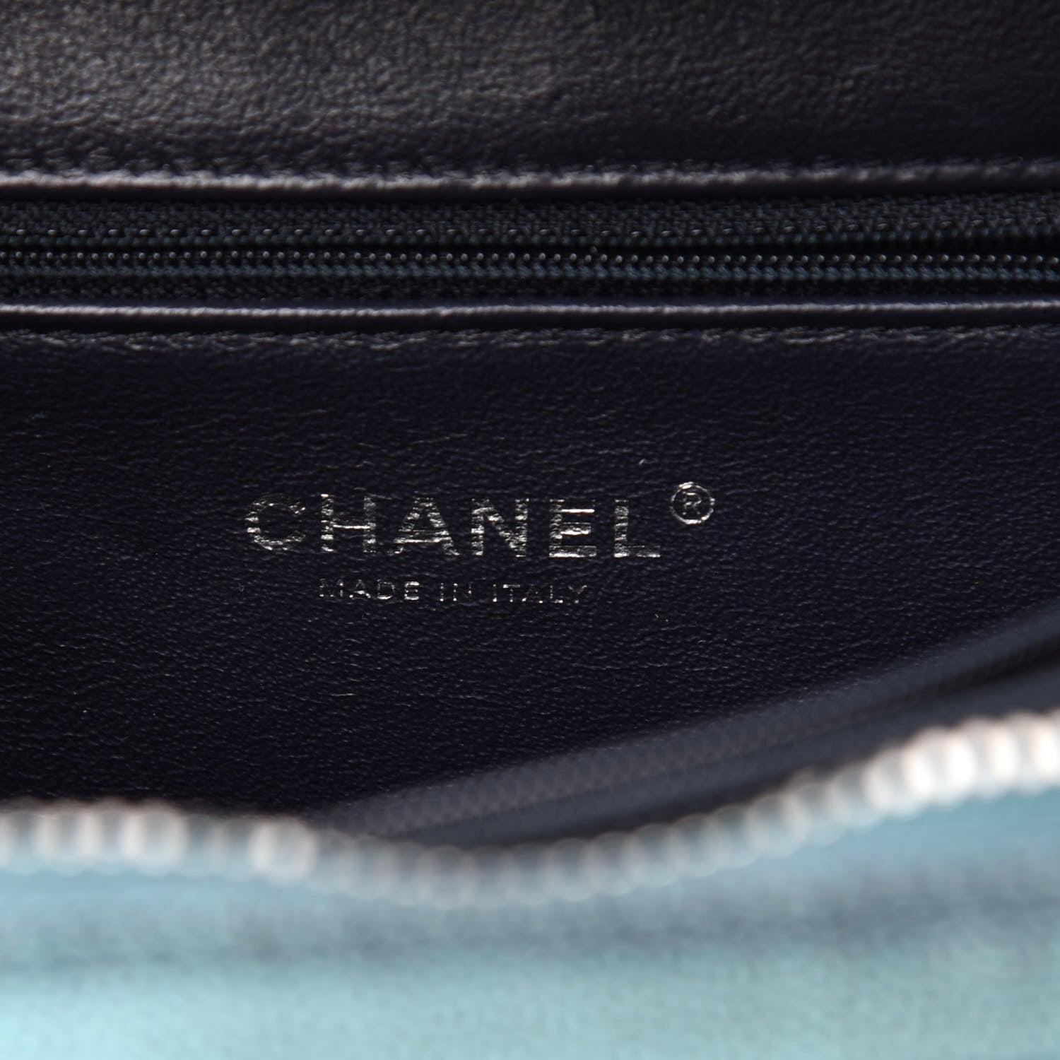 Chanel Iridescent Caviar Quilted Medium CC Filigree Vanity Case Dark Turquoise 8 of 12