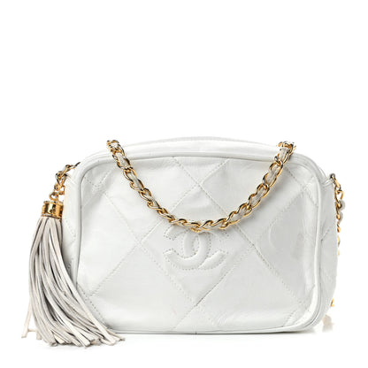 Chanel Lambskin Quilted Tassel Camera Case White 1 of 5