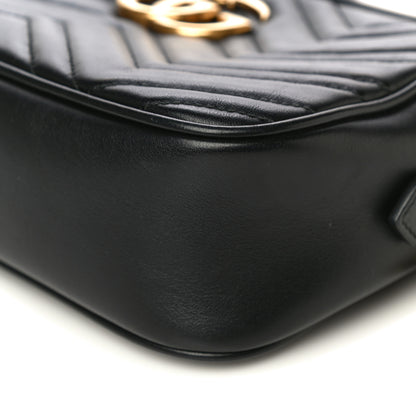 Gucci Calfskin Matelasse Small GG Marmont Chain Shoulder Bag Black 11 of 22