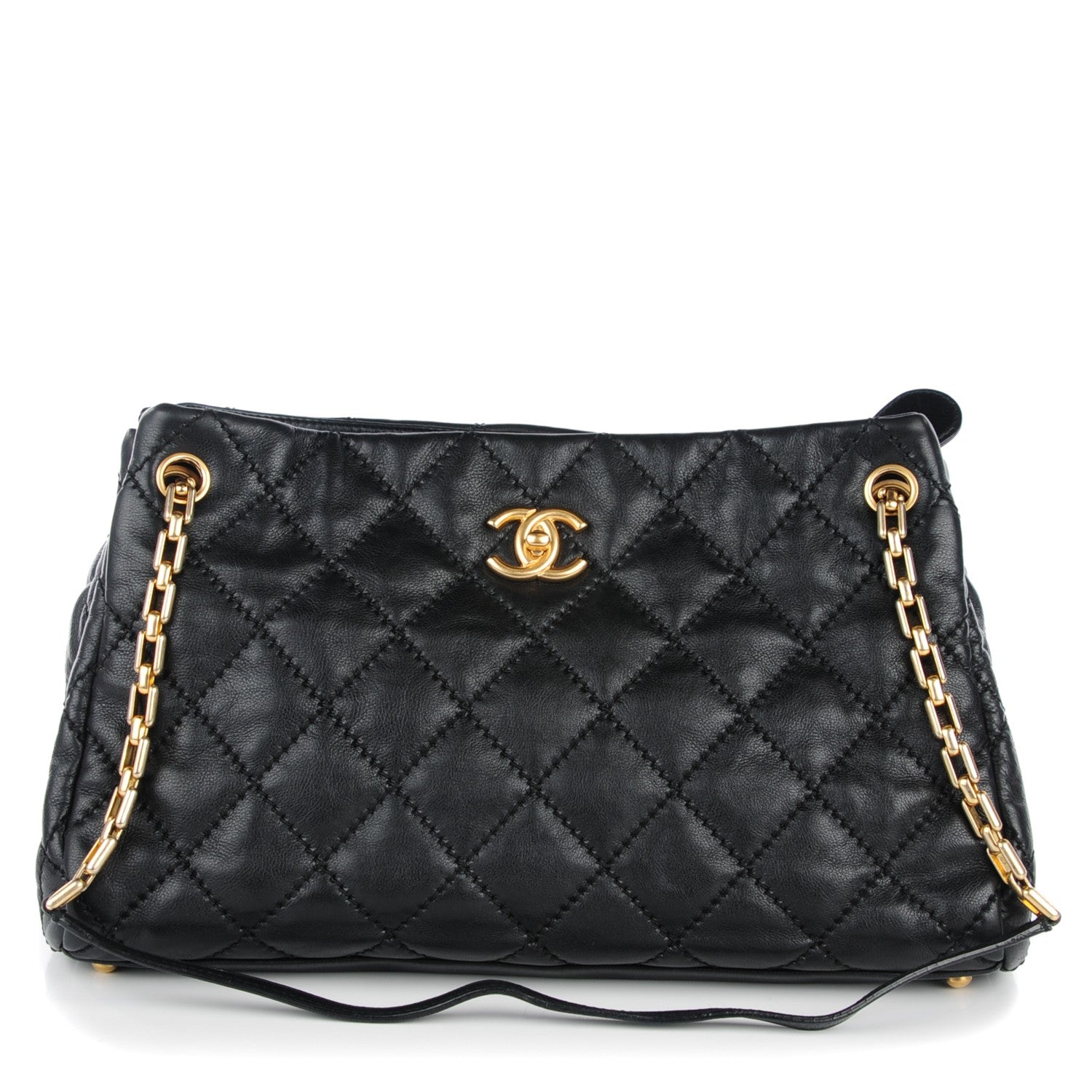Chanel Calfskin Quilted Large Retro Chain Tote Black 1 of 9