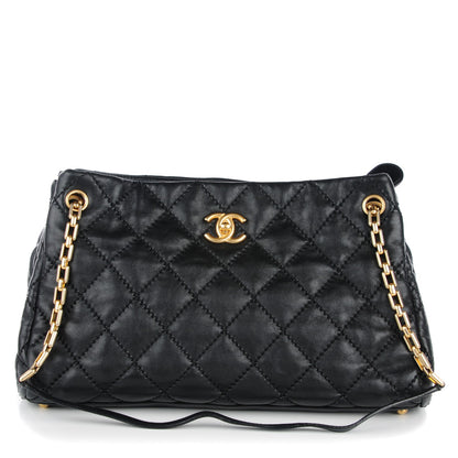 Chanel Calfskin Quilted Large Retro Chain Tote Black 1 of 9