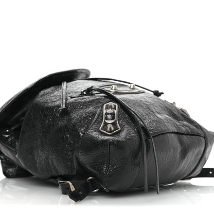 Balenciaga Agneau Silver Metallic Edge Hardware Backpack Black 10 of 14