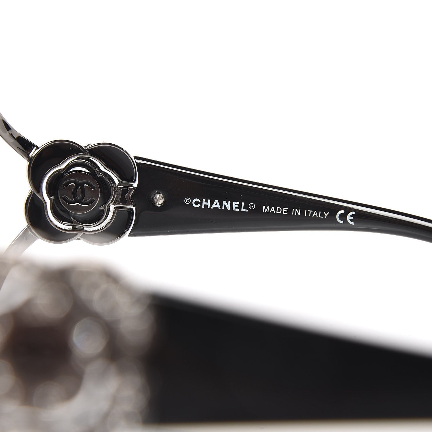 Chanel Swarovski Crystal Camellia CC Sunglasses 4164-B Black 6 of 8