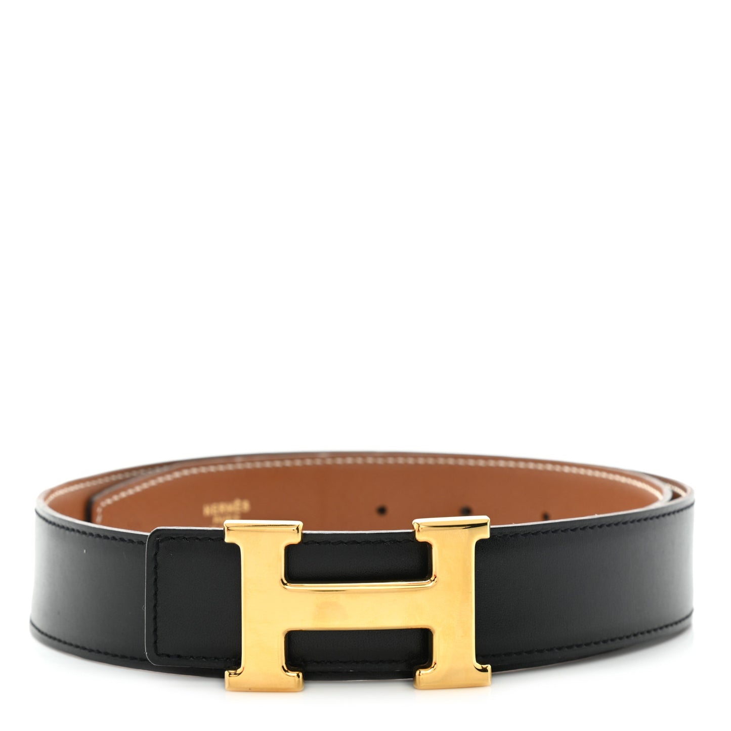 Swift Epsom 24mm Mini H Belt 75 Black Gold
